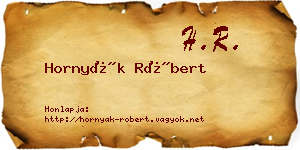Hornyák Róbert névjegykártya